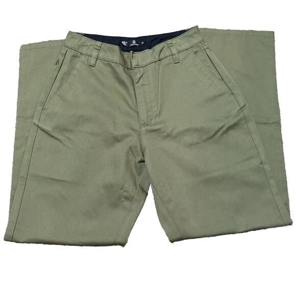 Volcom Women's Chickie High Rise Chino Pants Green Size 32 - Picture 3 of 7